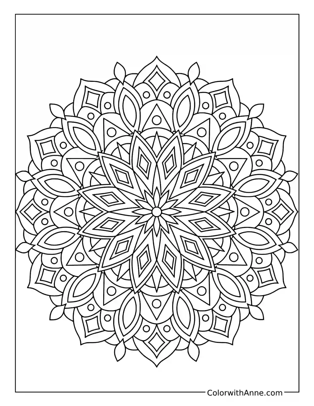Mesmerizing Kaleidoscope Mandala coloring page