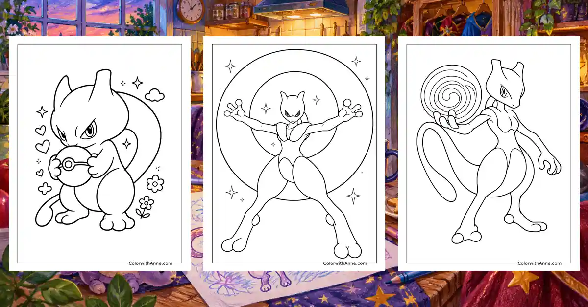 Mewtwo Coloring Pages banner