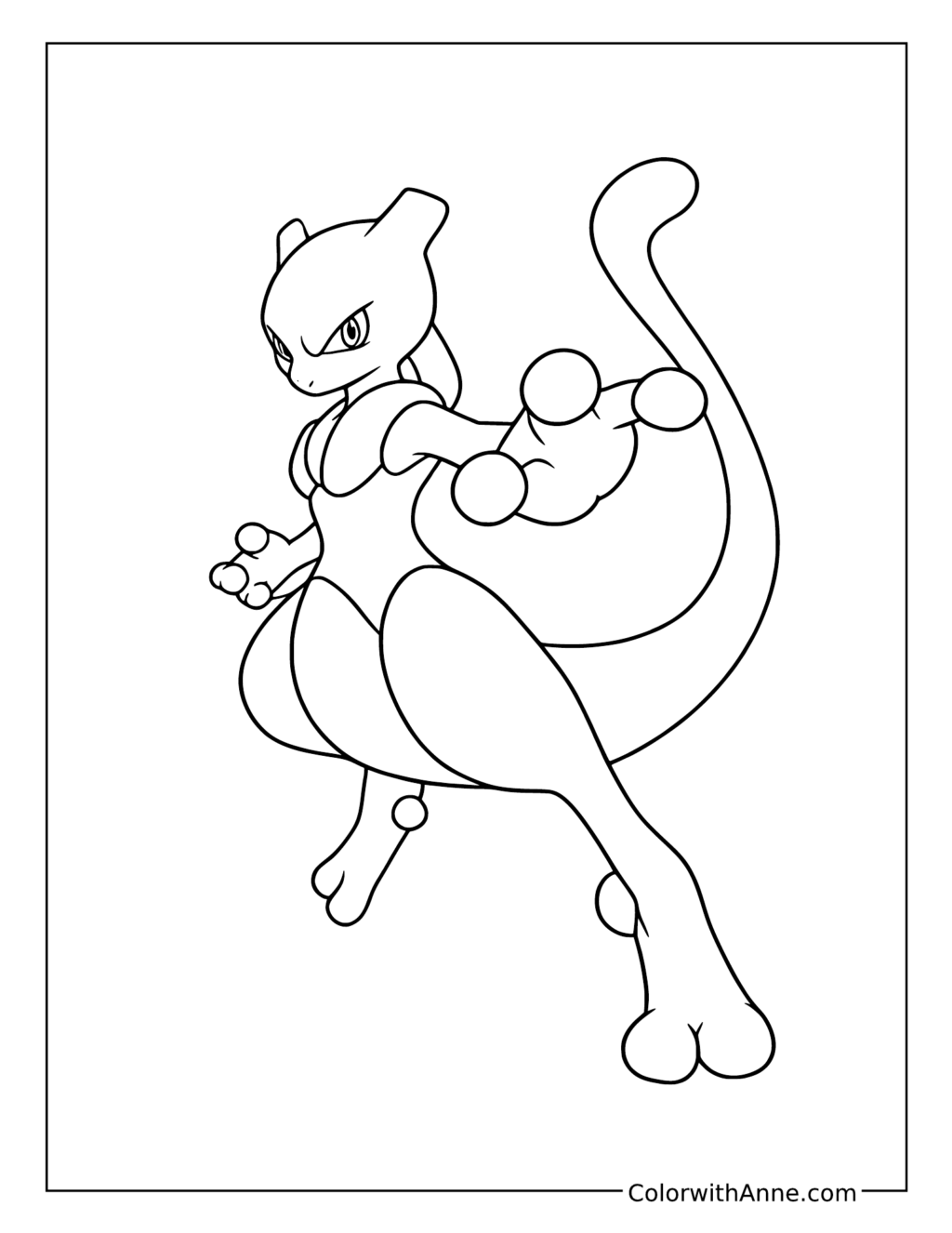 Mewtwo Extending an Open Hand coloring page