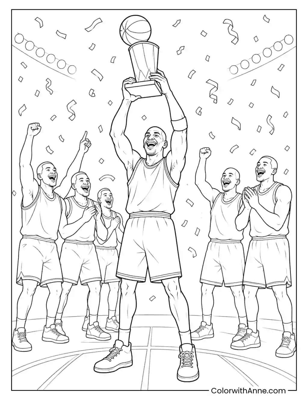 Michael Jordan Championship Celebration coloring page