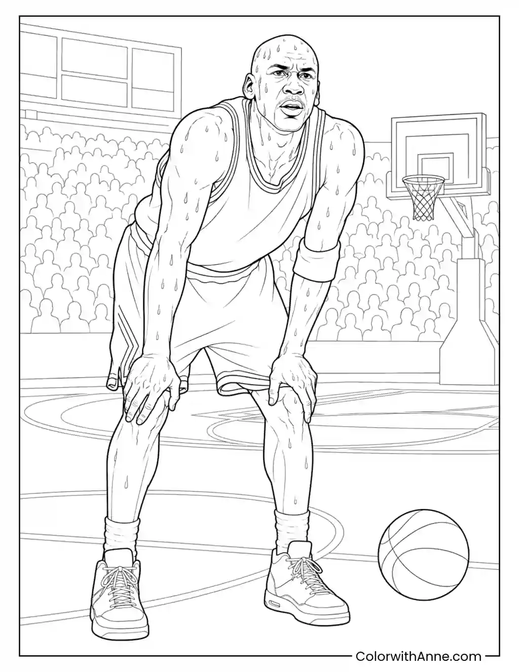 Michael Jordan Flu Game coloring page