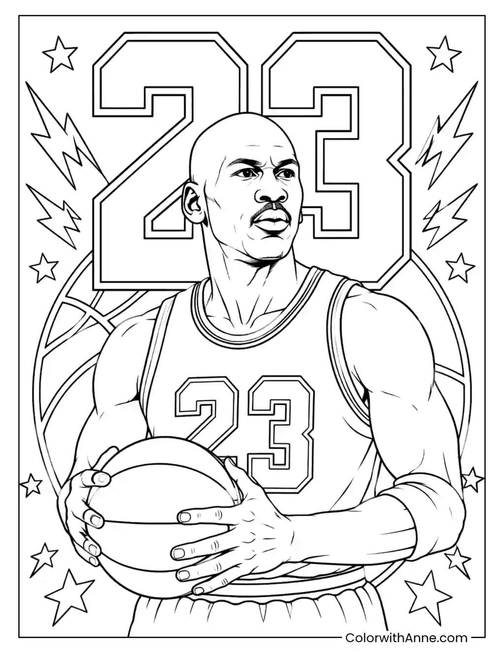 Michael Jordan Number 23 Poster coloring page