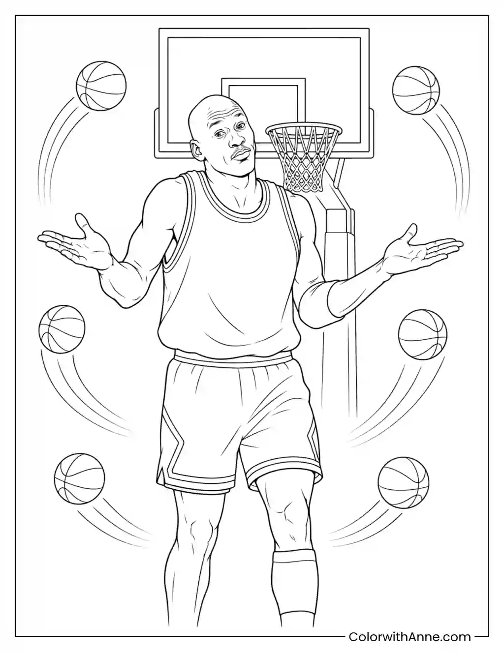 Michael Jordan's Famous Shrug coloring page