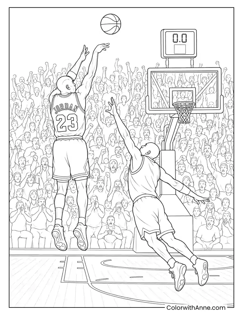 Michael Jordan's Final Shot coloring page