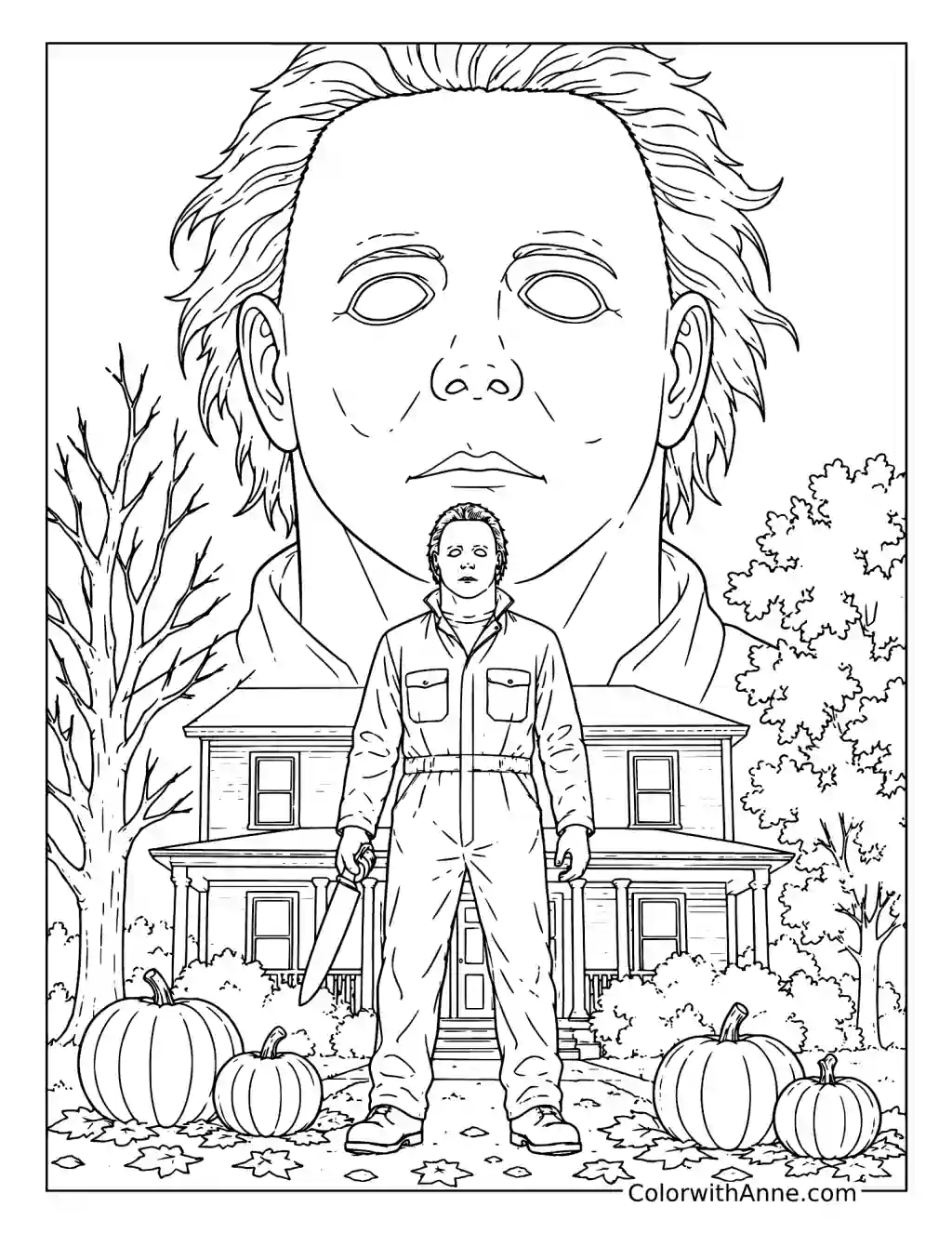 Michael Myers Movie Poster coloring page