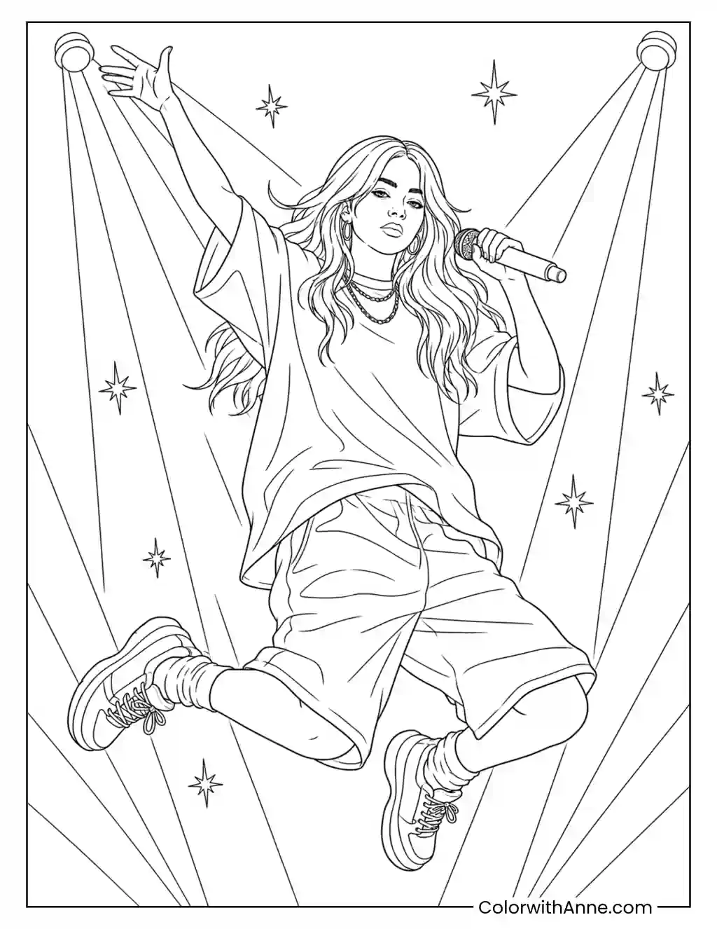 Midair Concert Leap coloring page