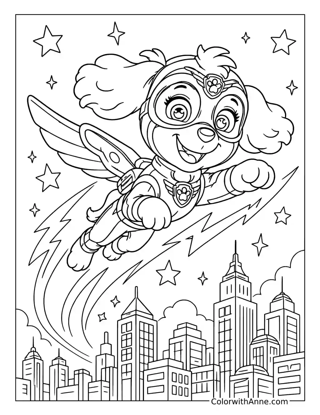 Mighty Pups Skye Flying Adventure coloring page