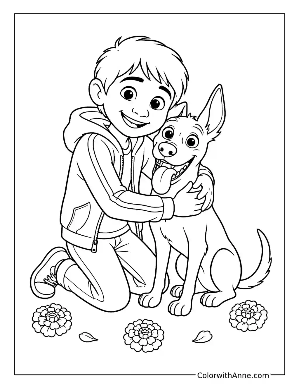 Miguel and Dante Best Friends coloring page