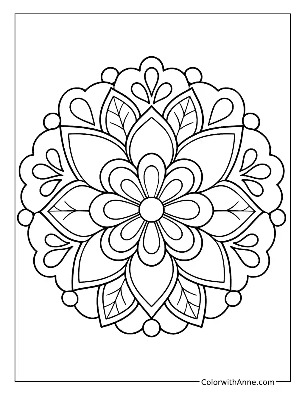 Mindful Flower Mandala coloring page