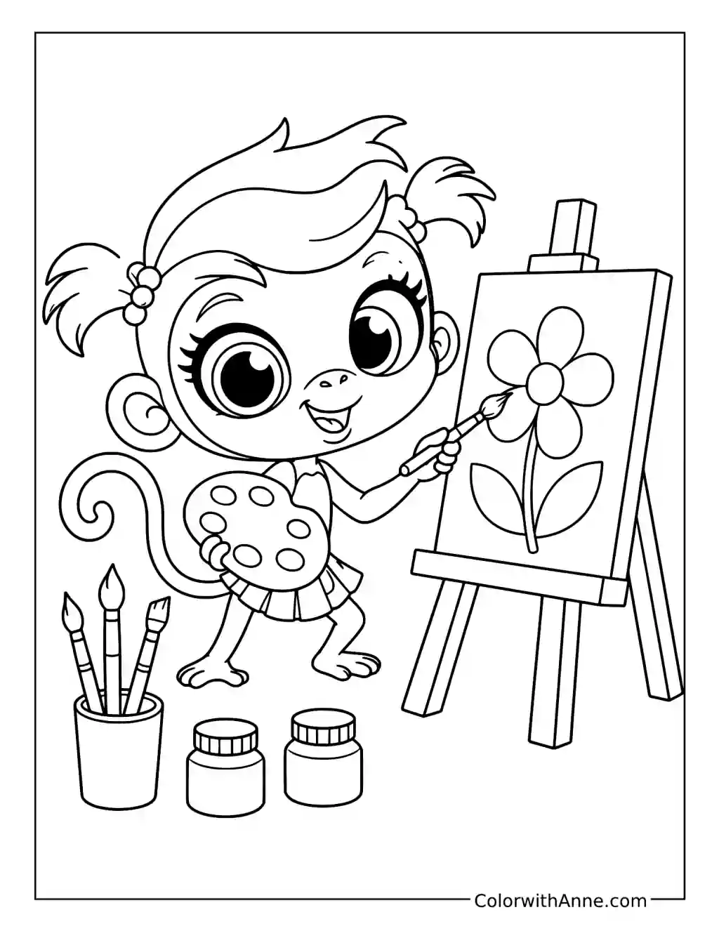 Minka Mark Painting a Masterpiece coloring page