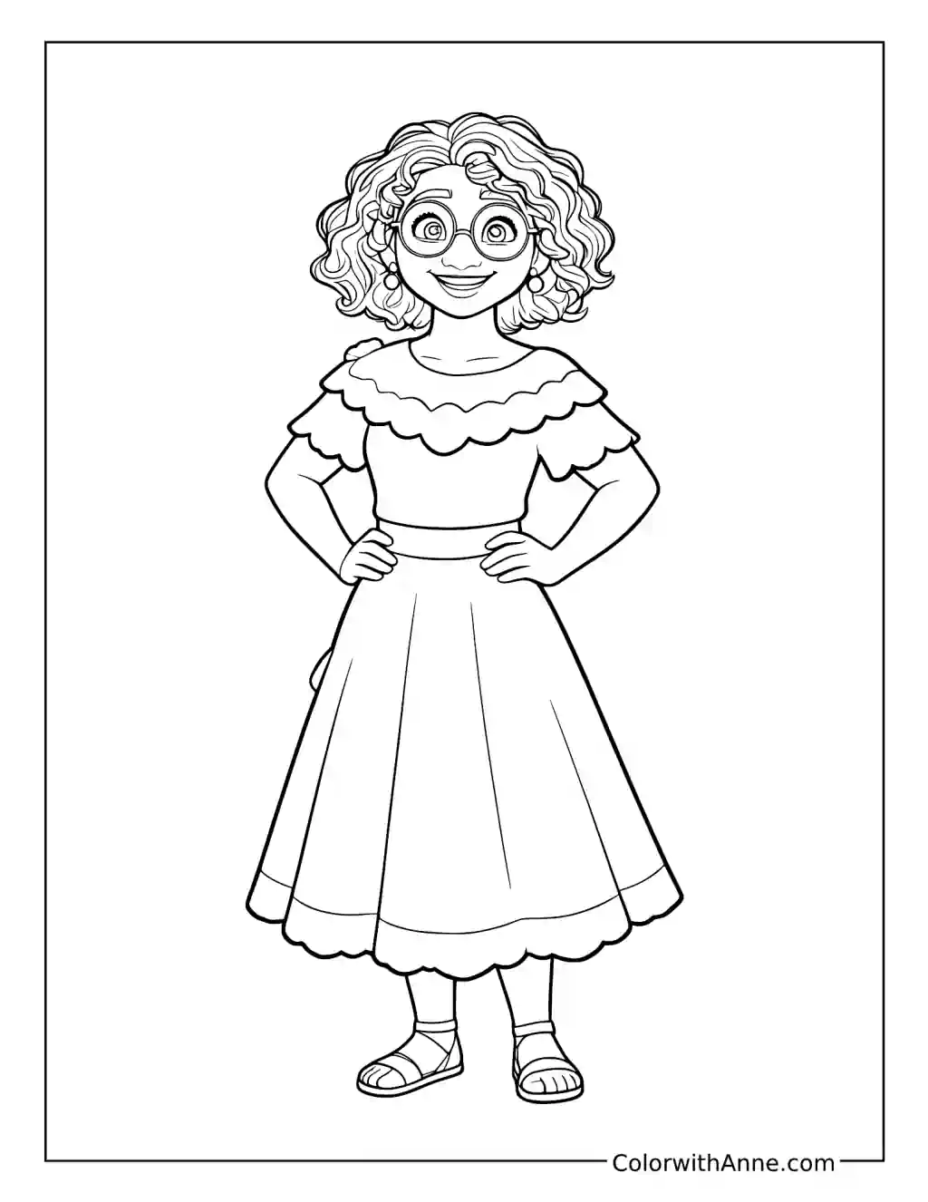 Mirabel Madrigal Standing with Hands on Her Hips coloring page