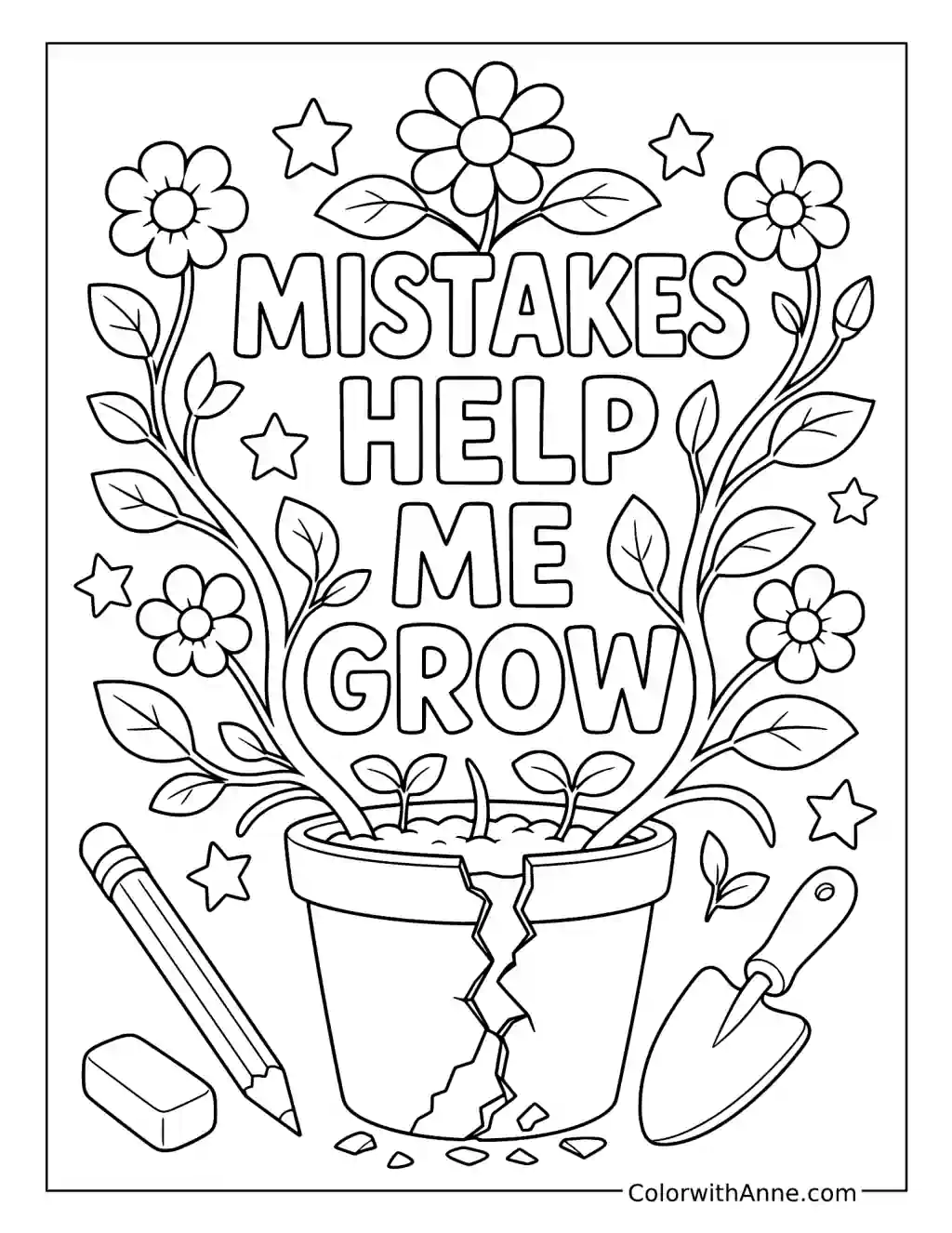 Mistakes Help Me Grow coloring page