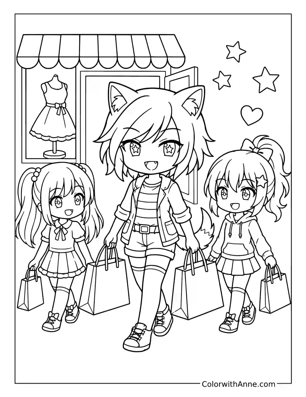 Moe’s Shopping Day coloring page