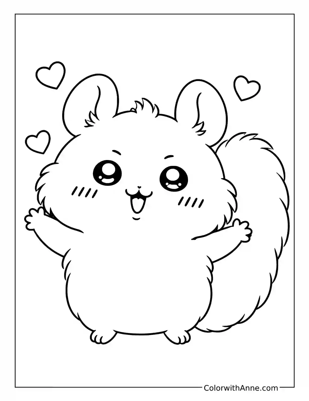 Momonga's Big Fluffy Welcome coloring page