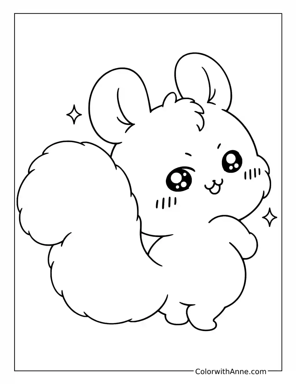 Momonga's Fluffy Look Back coloring page