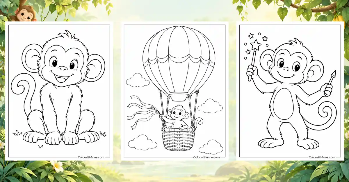 Monkey Coloring Pages (Free PDF Printables)