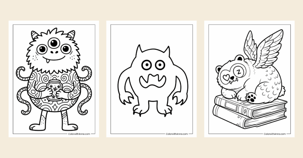 monster coloring pages banner