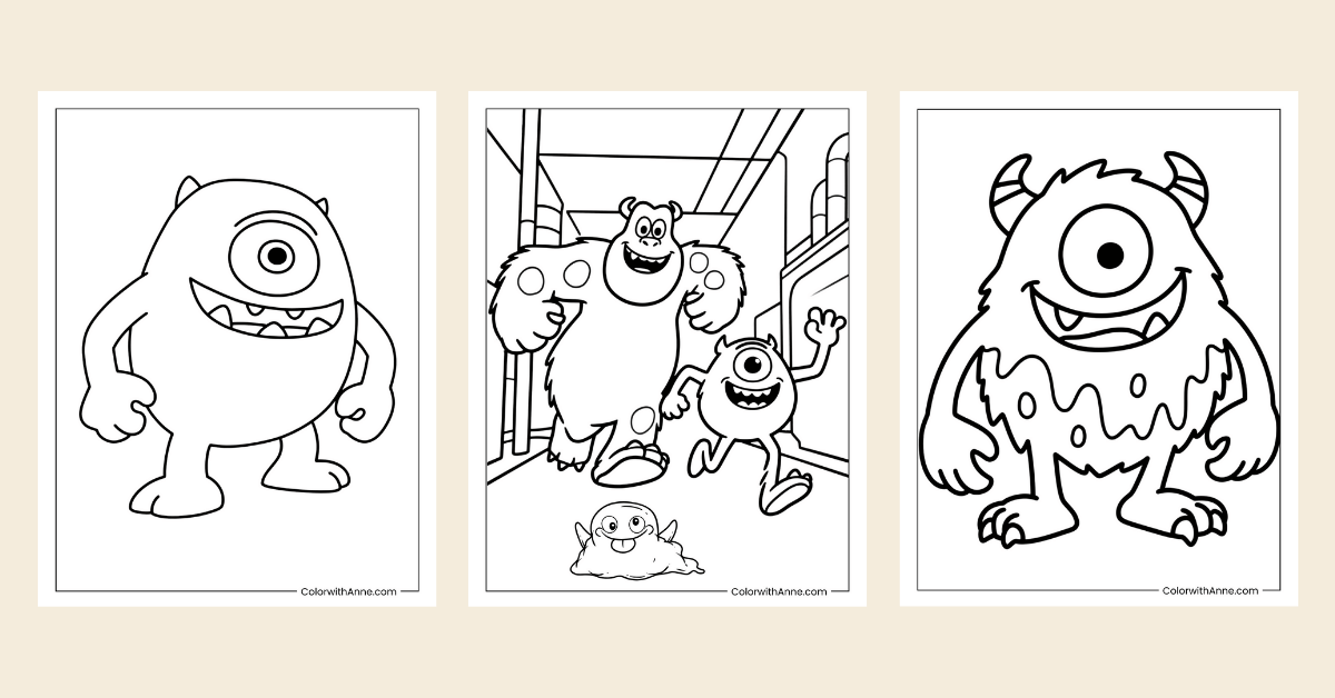 monster inc coloring pages banner