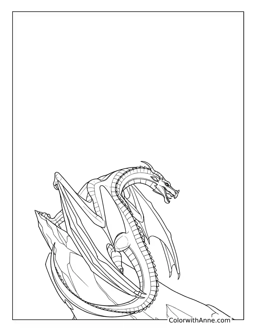 Moonwatcher Perched on a Cliff coloring page