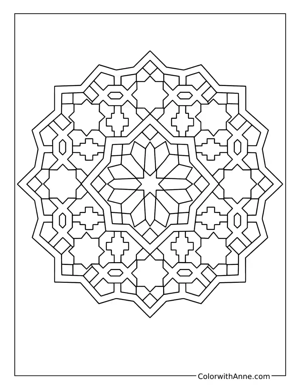 Moroccan Geometric Tiles coloring page