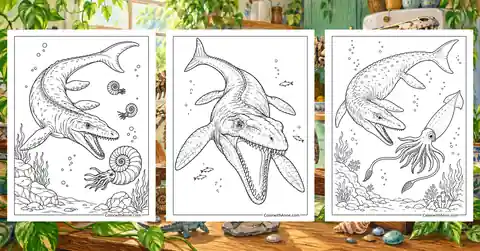 Mosasaurus Coloring Pages banner