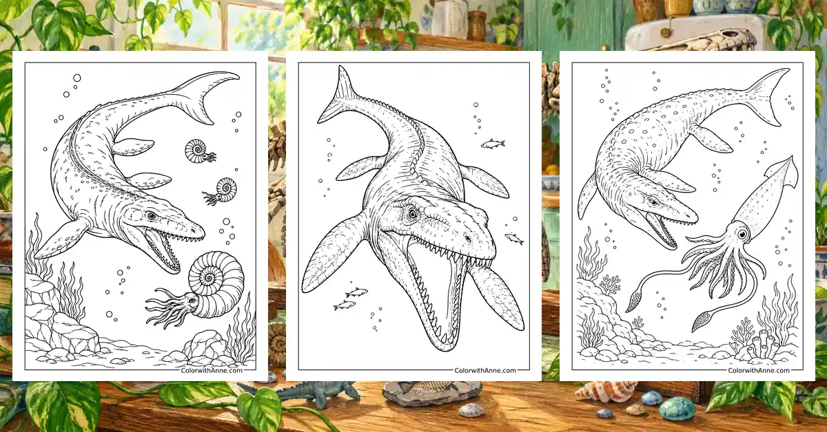 Mosasaurus Coloring Pages banner