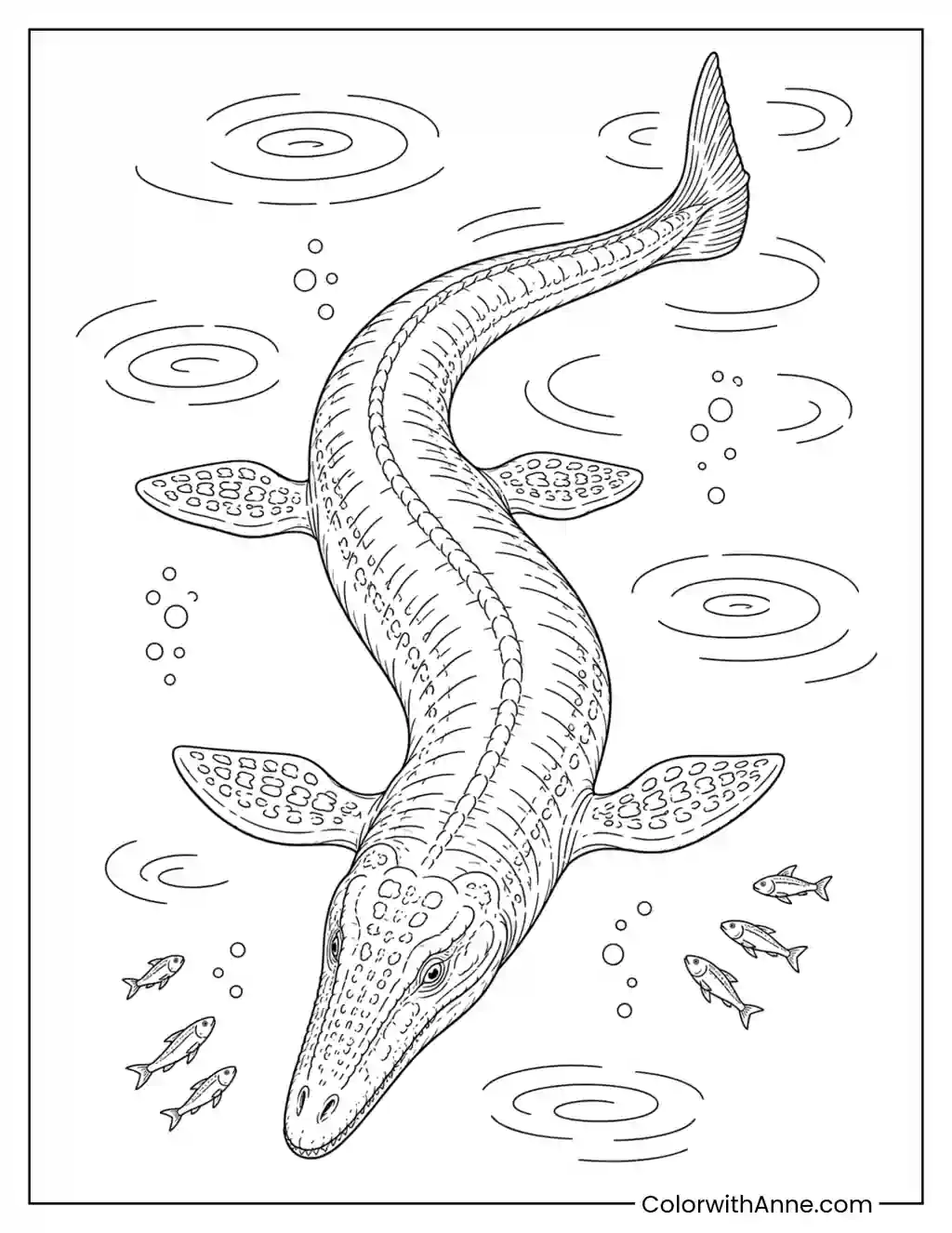 Mosasaurus Viewed from Above coloring page