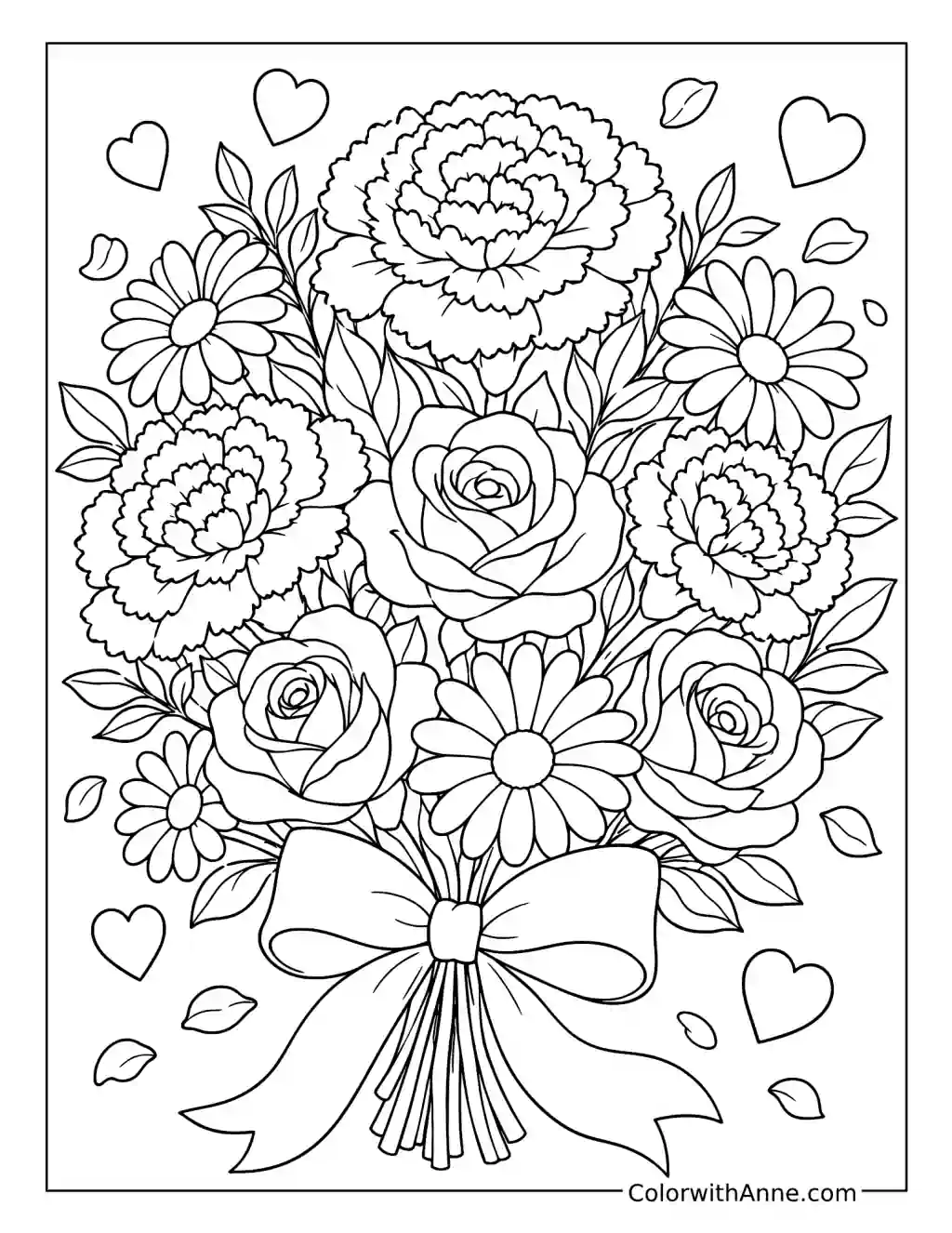 Mother's Day Bouquet coloring page