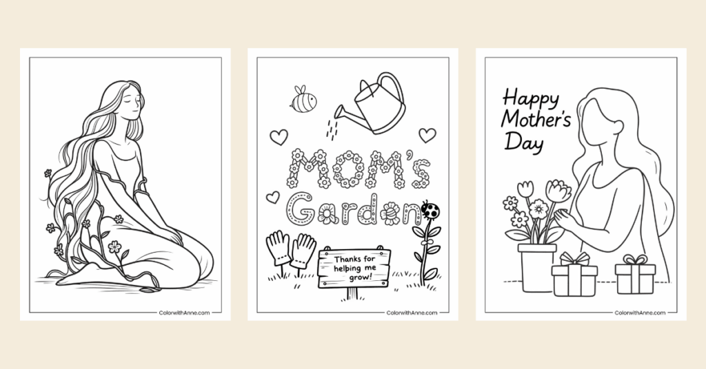mother's day coloring pages banner