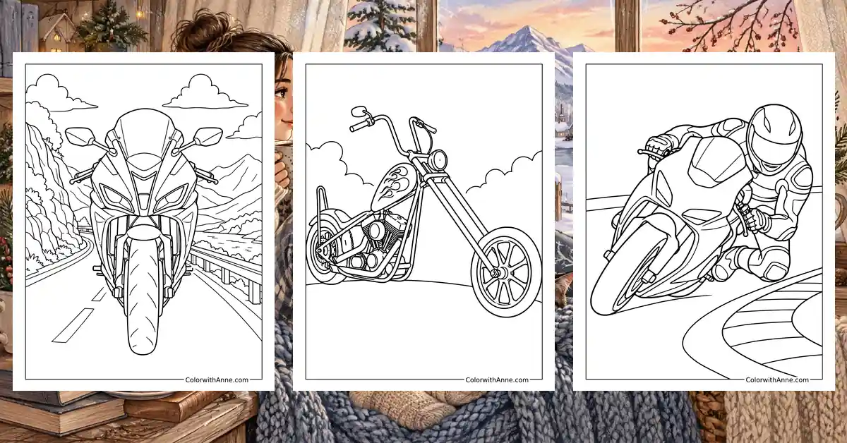 Motorcycle Coloring Pages banner