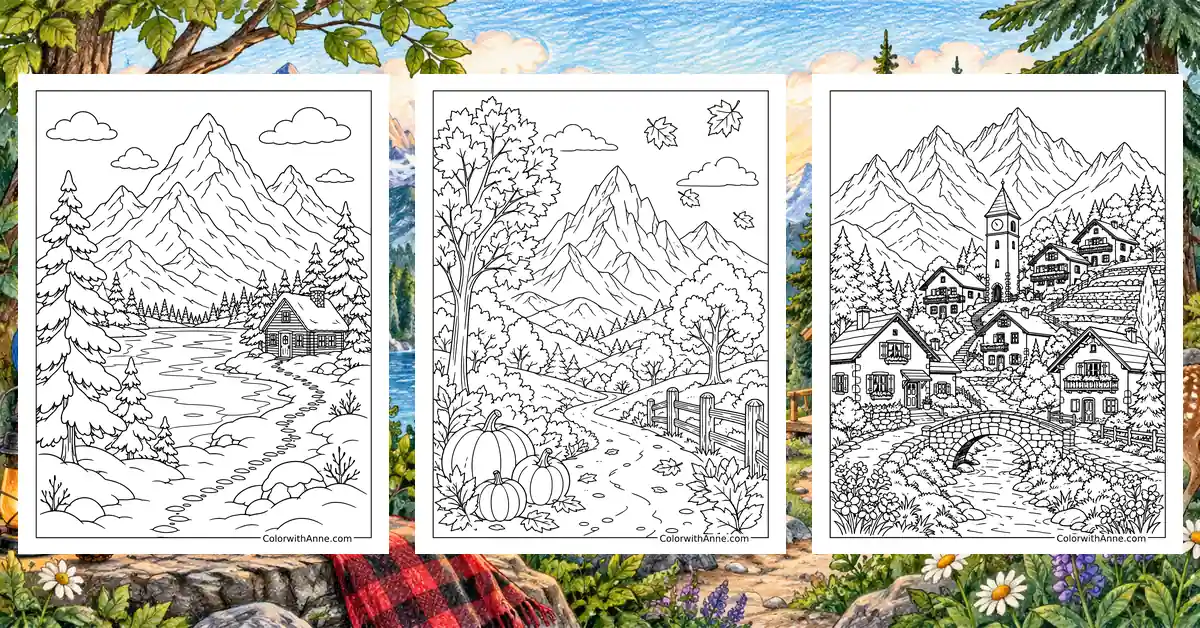Mountain Coloring Pages banner