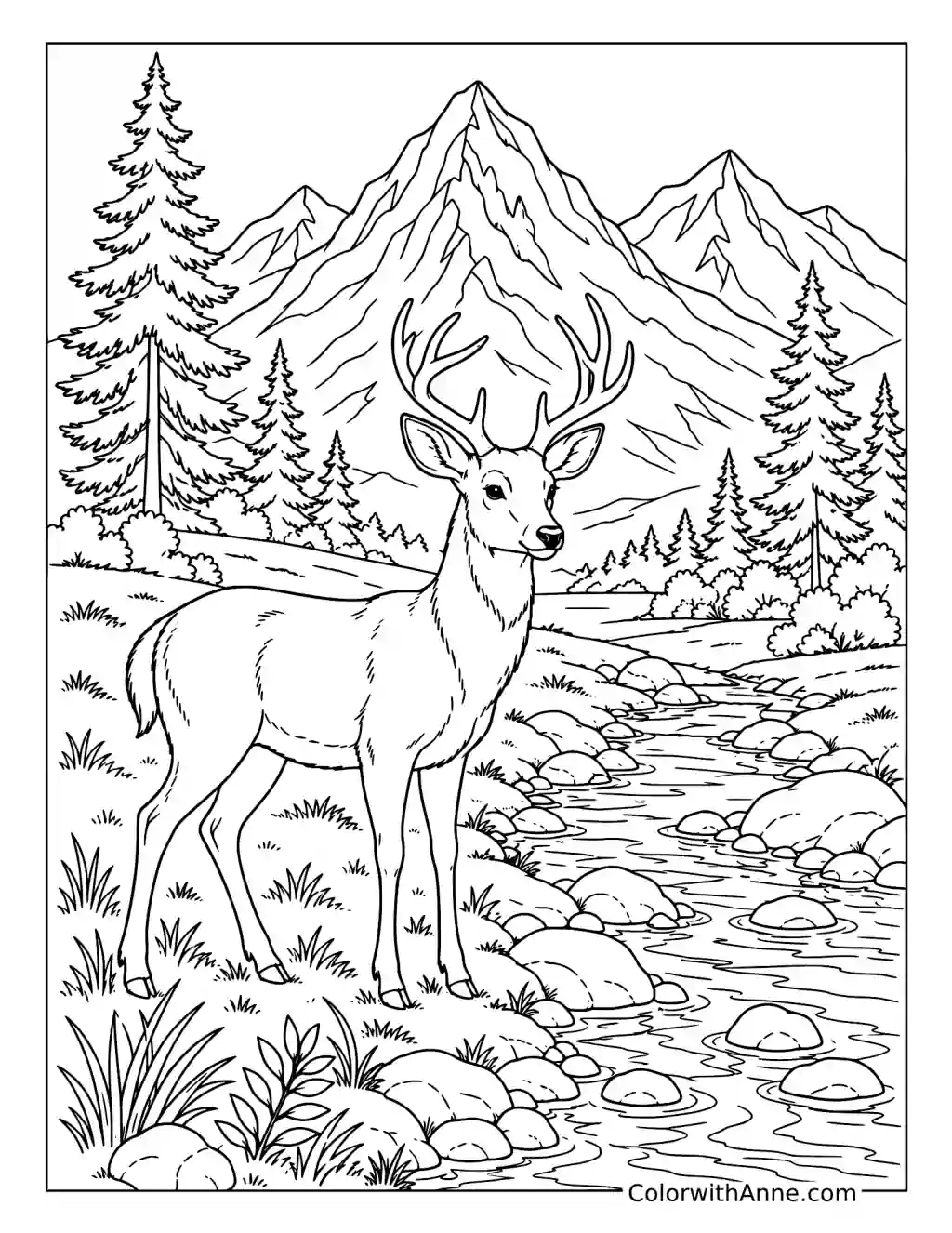 Mountain Wildlife coloring page