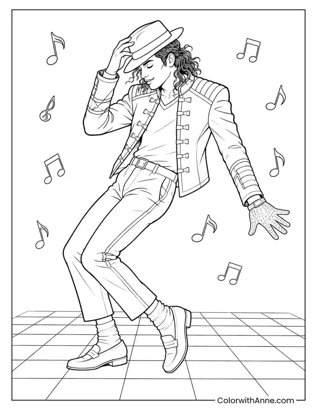 Musical Note Footwork coloring page