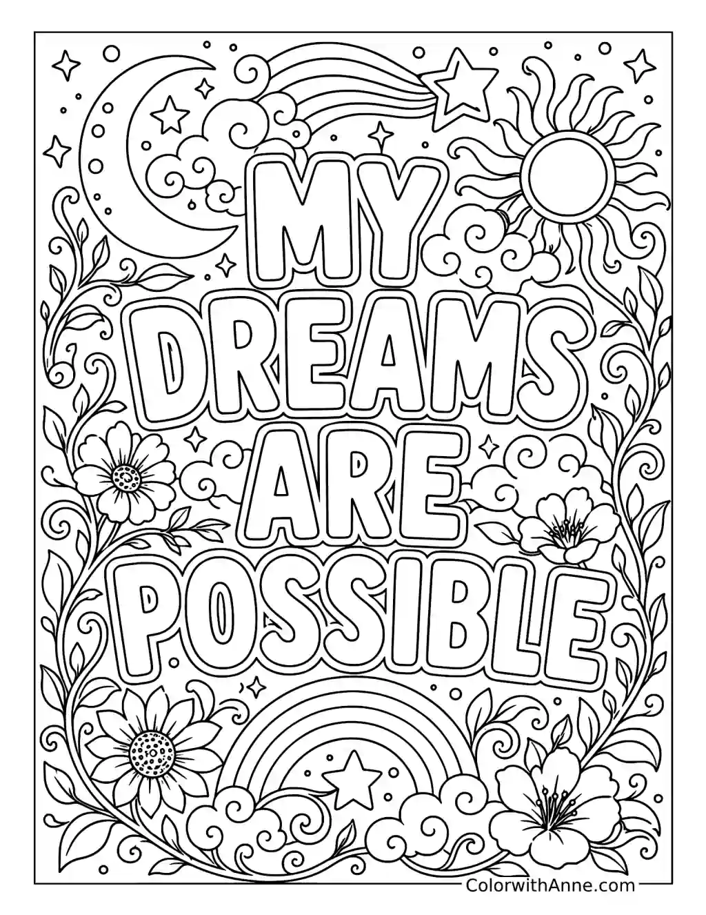 My Dreams Are Possible coloring page