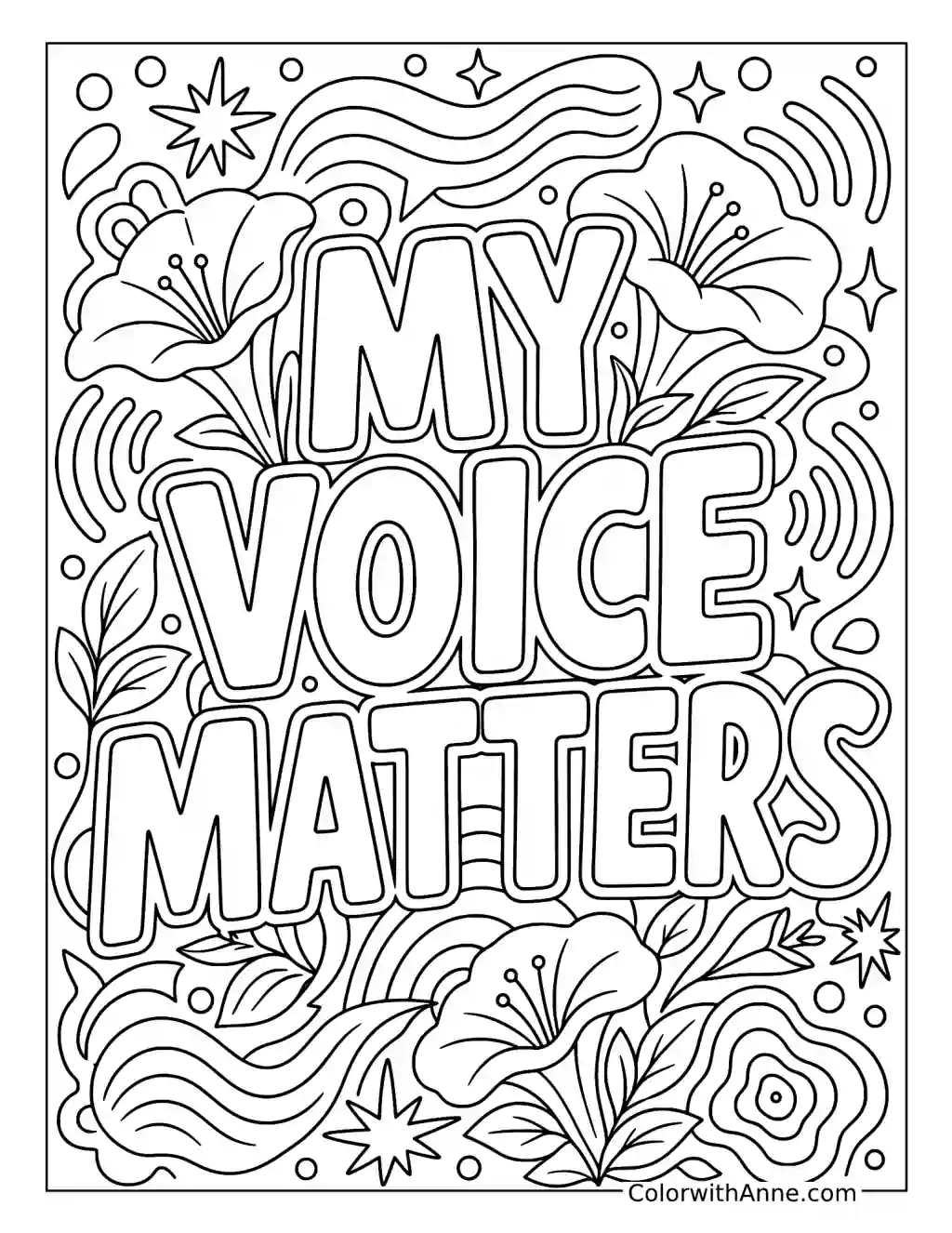 My Voice Matters coloring page