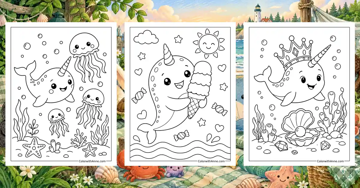 Narwhal Coloring Pages banner