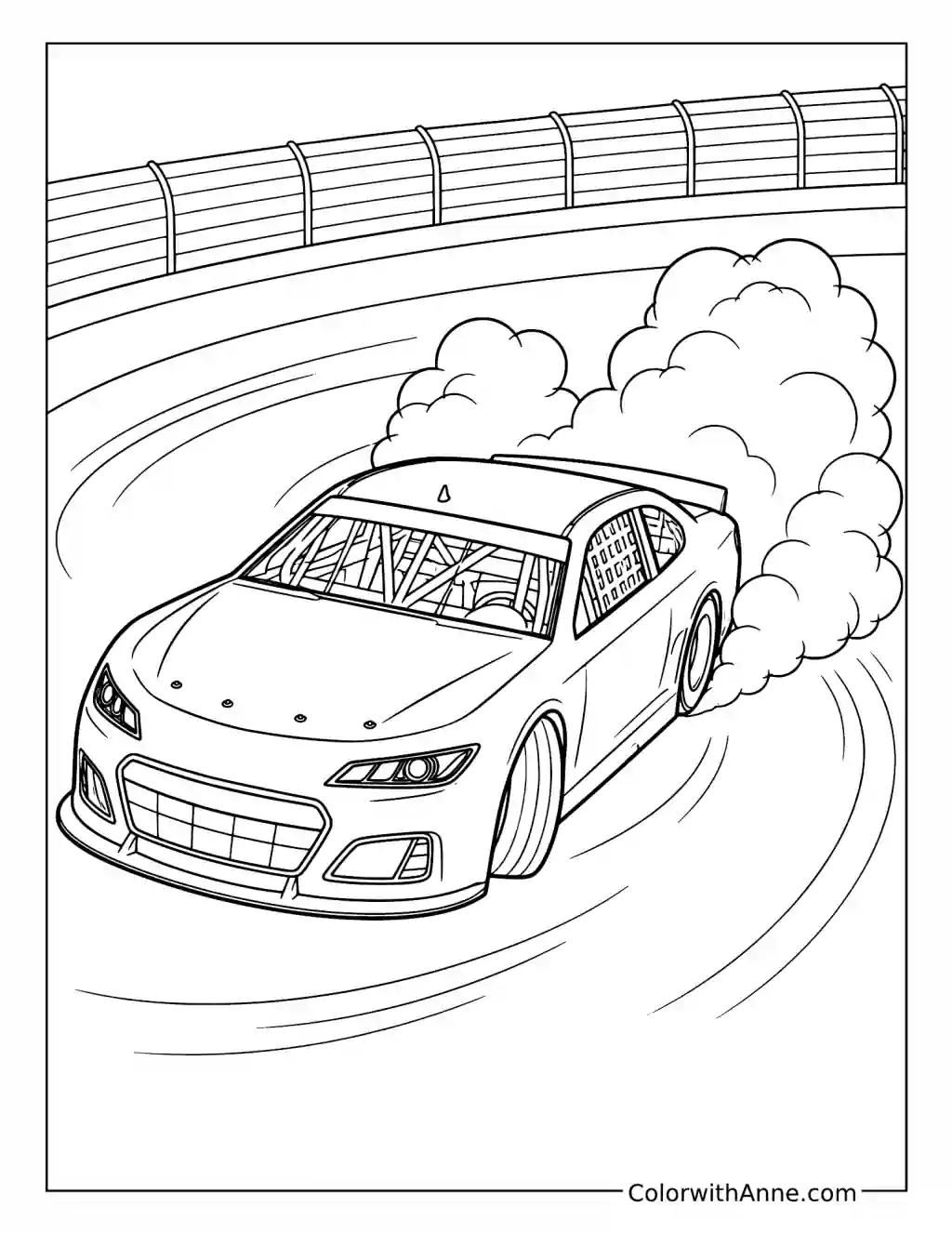NASCAR Burnout Celebration coloring page