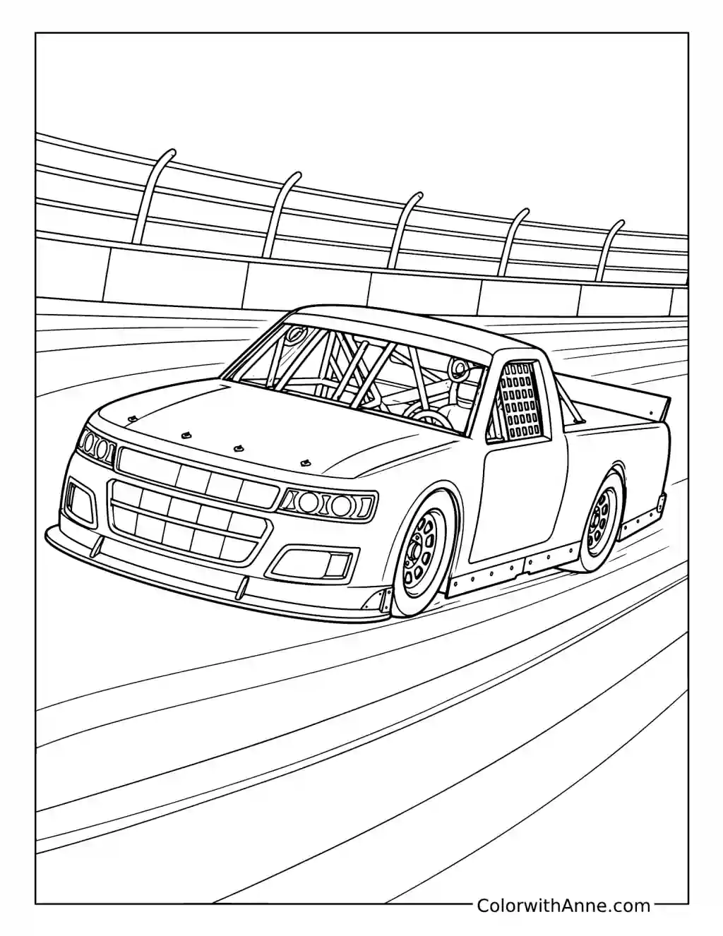 NASCAR Racing Truck coloring page