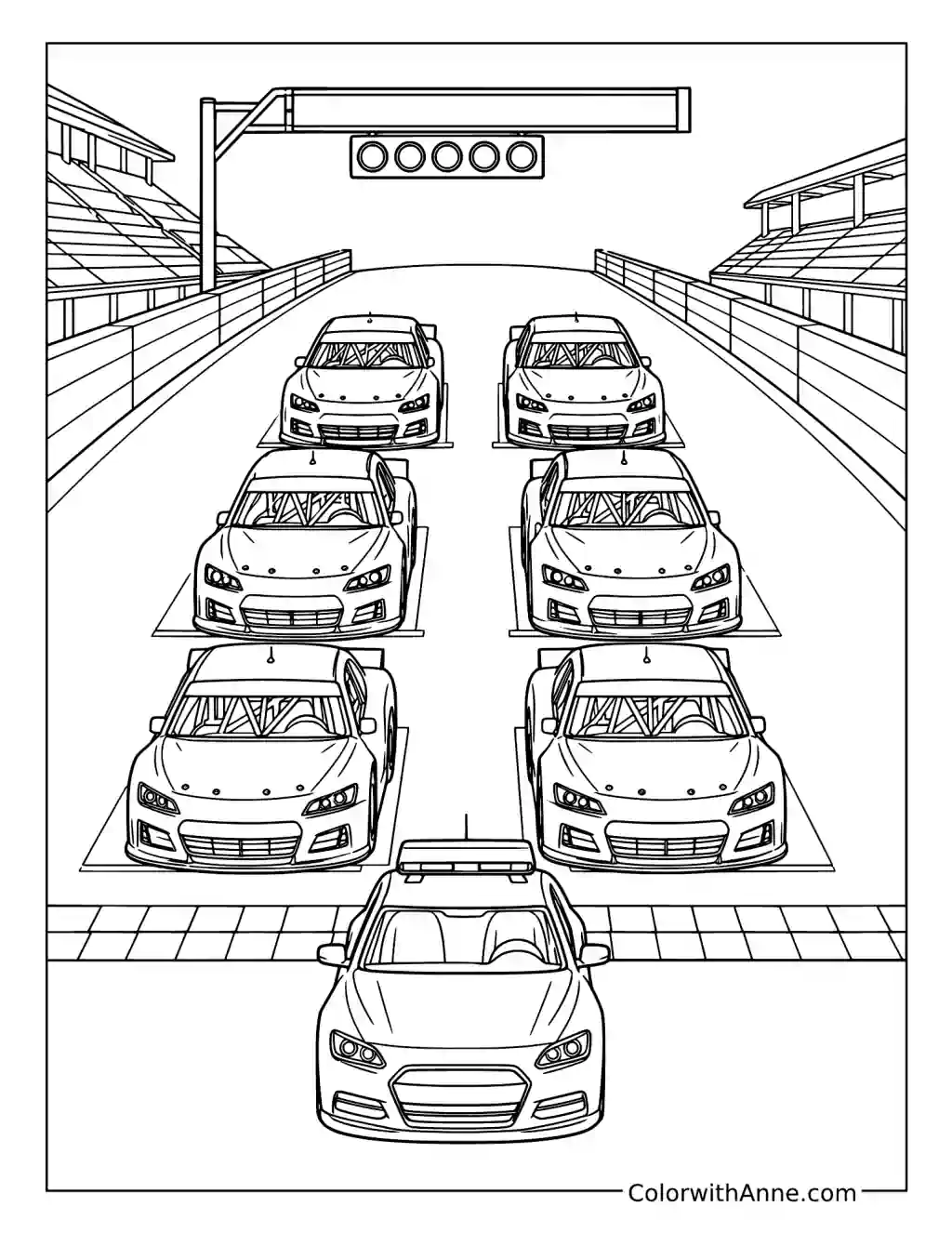 NASCAR Starting Grid coloring page