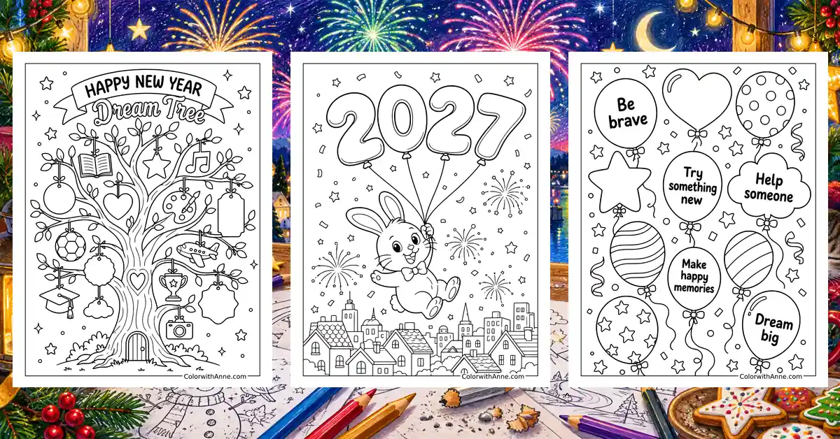 New Year Coloring Pages banner