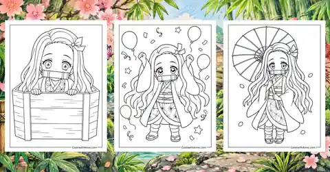 Nezuko Coloring Pages banner