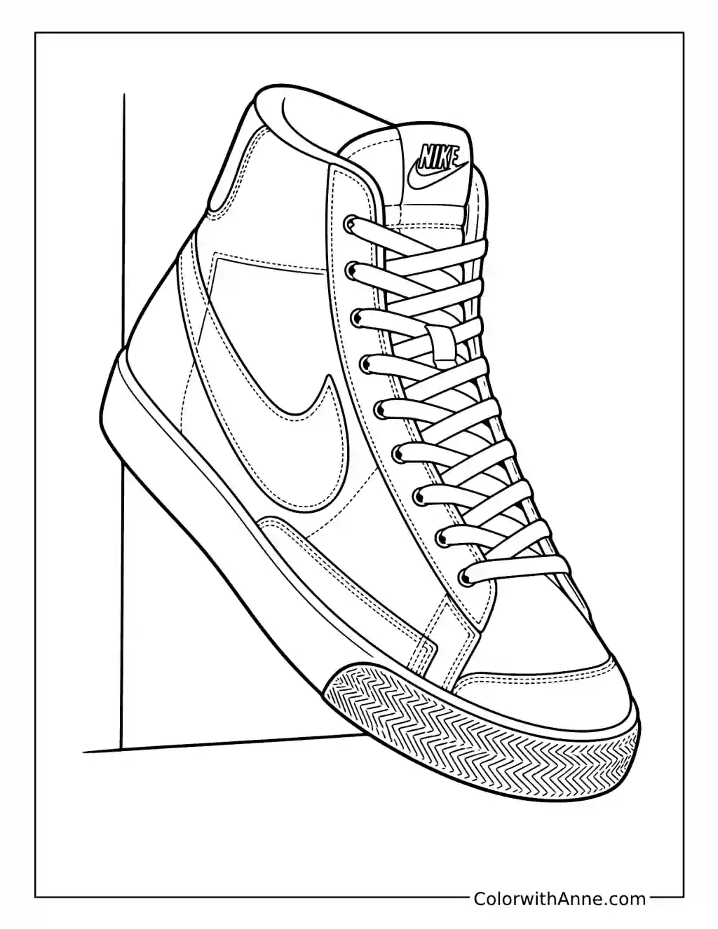 Nike Blazer Mid Retro High-Top Sneaker coloring page