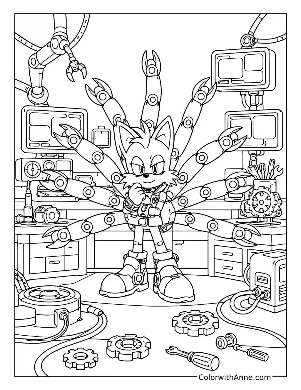 Nine Tails in His Workshop coloring page