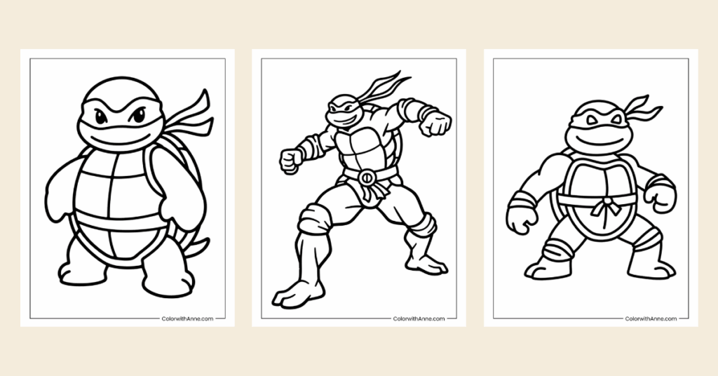 ninja turtle coloring pages banner