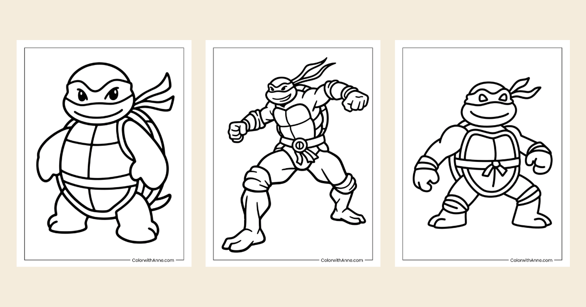 ninja turtle coloring pages banner