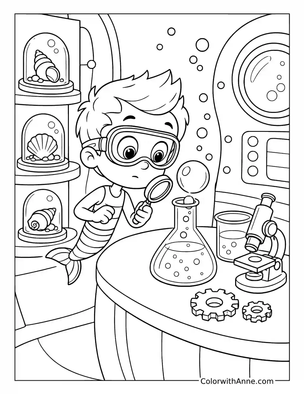 Nonny’s Bubble Science Lab coloring page