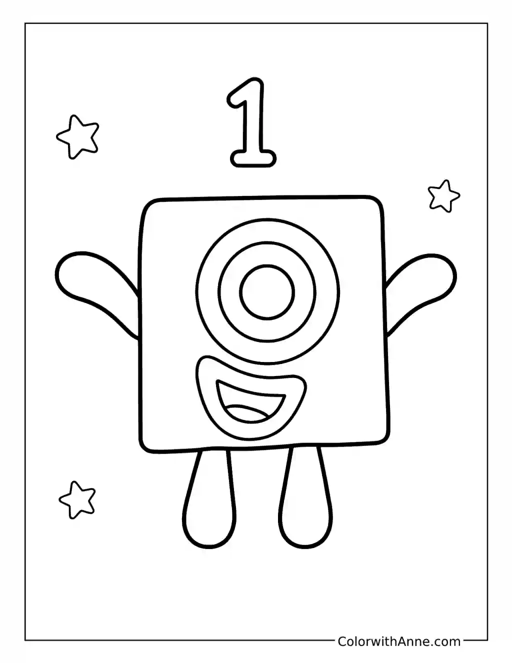 Numberblock One Character coloring page