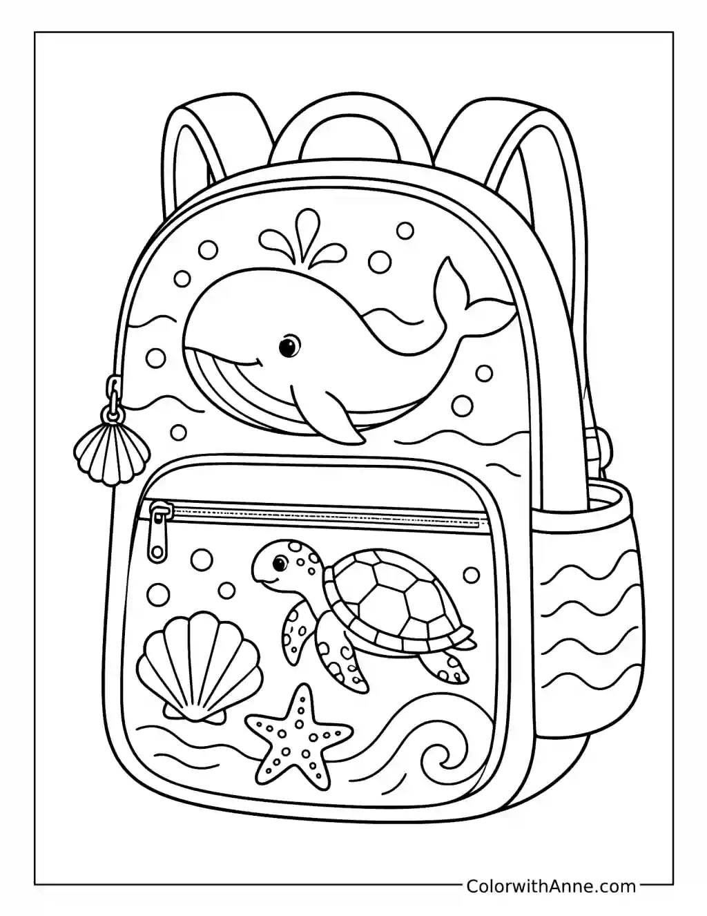 Ocean Adventure Backpack coloring page