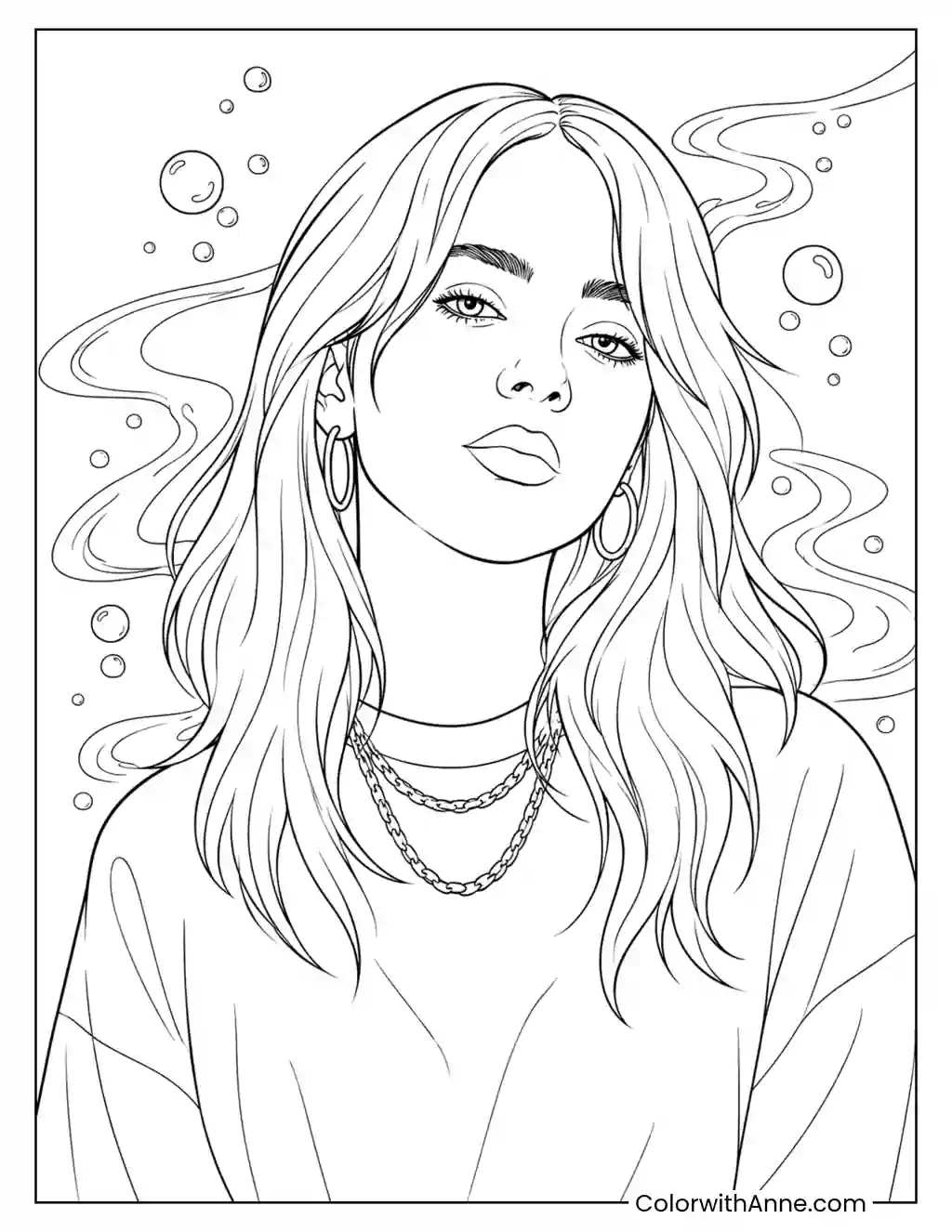 Ocean Eyes Portrait coloring page