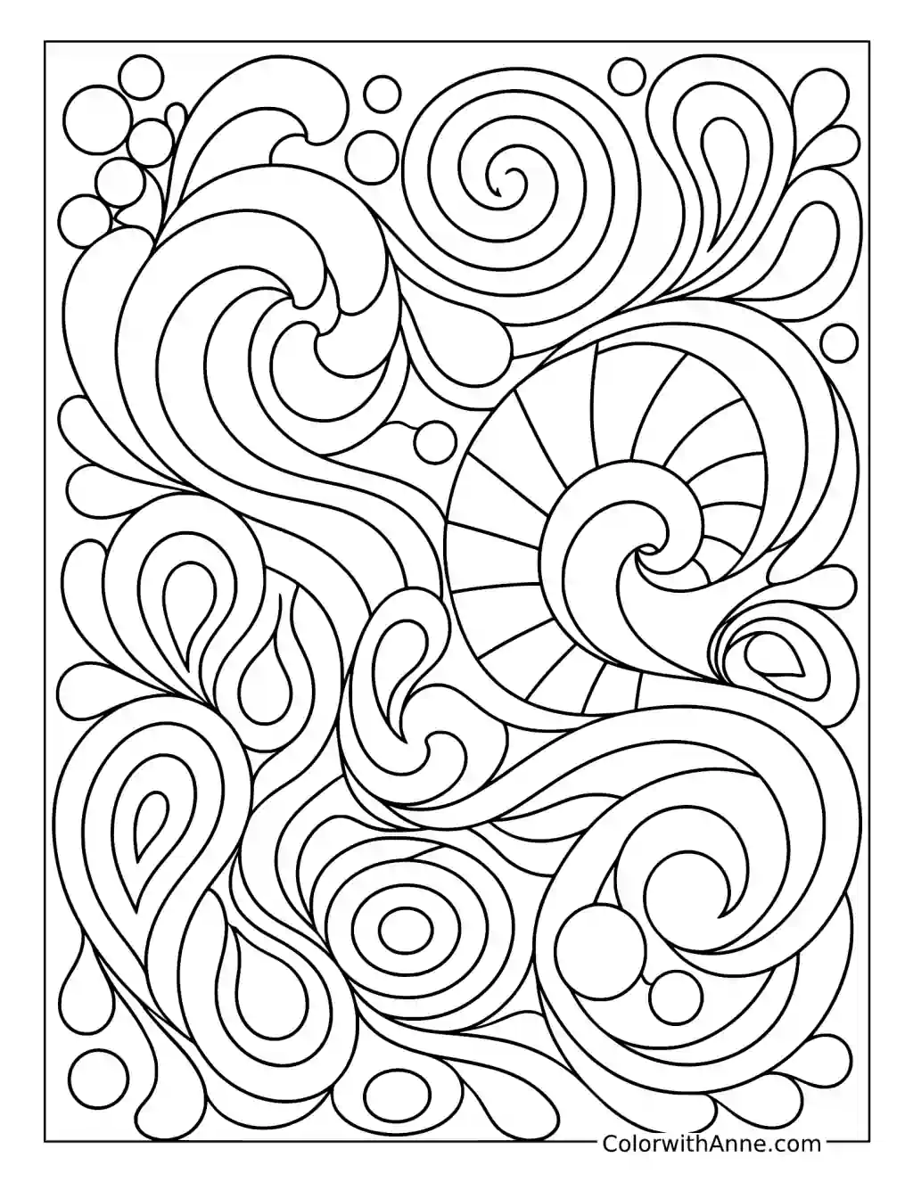 Ocean Swirl Medley coloring page